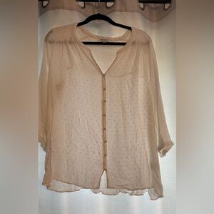 Rose & Olive White Polka Dot Blouse Size 2X